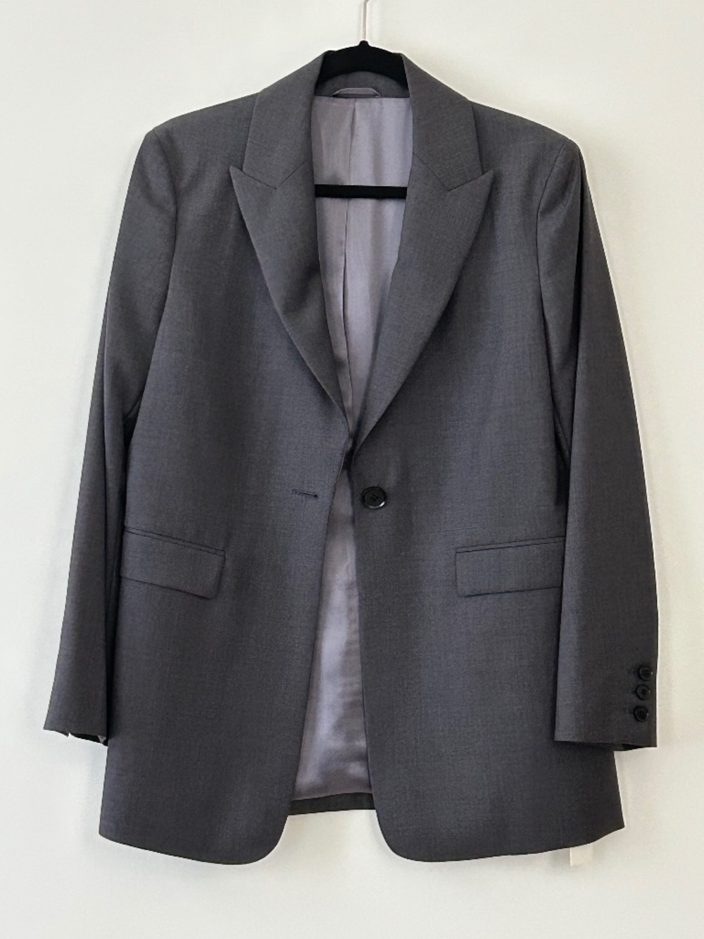 The Curated 100% Wool Gray Blazer